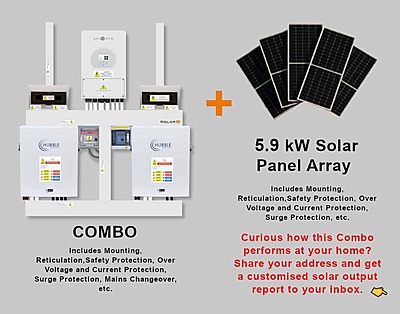 5.0 kW SUNSYNK Hybrid - HUBBLE Combo, c/w 2x 5.5 kWh Lithium Batteries