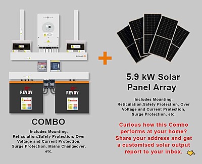 5.0 kW SUNSYNK Hybrid - REVOV Combo, c/w 2 x 5.12 kWh Lithium Batteries