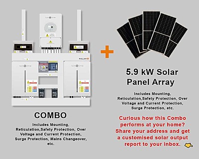 5.0 kW SUNSYNK Hybrid - SUNSYNK Combo, c/w 2 x 5.32 G kWh Lithium Batteries