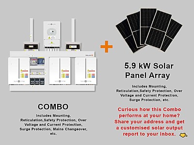 5.0 kW SUNSYNK Hybrid - SUNSYNK Combo, c/w 3 x 5.32 W kWh Lithium Batteries