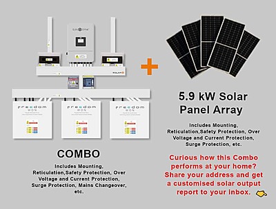 8.0 kW SUNSYNK Hybrid - FREEDOM WON Combo, c/w 3x 5.0 kWh Lithium Batteries