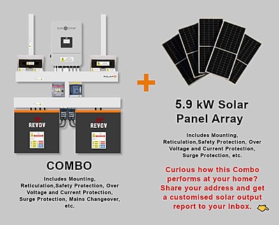 8.0 kW SUNSYNK Hybrid - REVOV Combo, c/w 2x 5.12 kWh Lithium Batteries