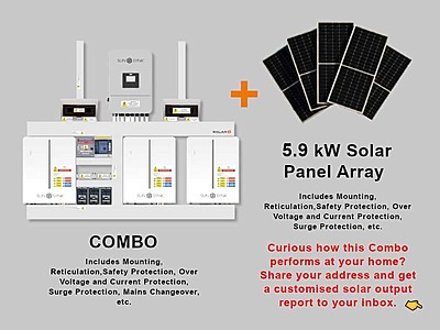 8.0 kW SUNSYNK Hybrid - SUNSYNK Combo, c/w 3 x 5.32 W kWh Lithium Batteries
