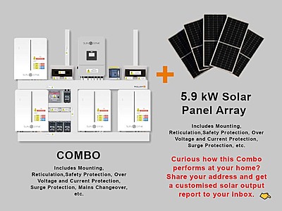 8.0 kW SUNSYNK Hybrid - SUNSYNK Combo, c/w 4 x 5.32 W kWh Lithium Batteries