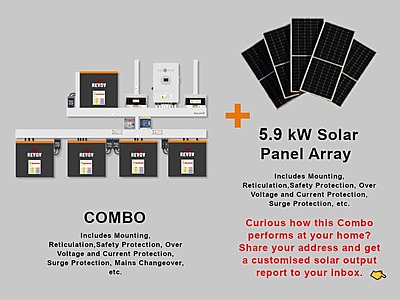 12.0 kW SUNSYNK 3-Phase Hybrid - REVOV Combo, c/w 5x 5.12 kWh Lithium Batteries