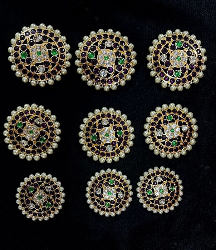 Margam Temple Jewellery - Jadai Pieces - Copper & Real Kempstones Ethnic Hair Accessory