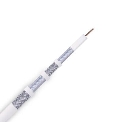 Rg6 Cable 60% Quad Shield Cmr Etl 18Awg 500Ft White
