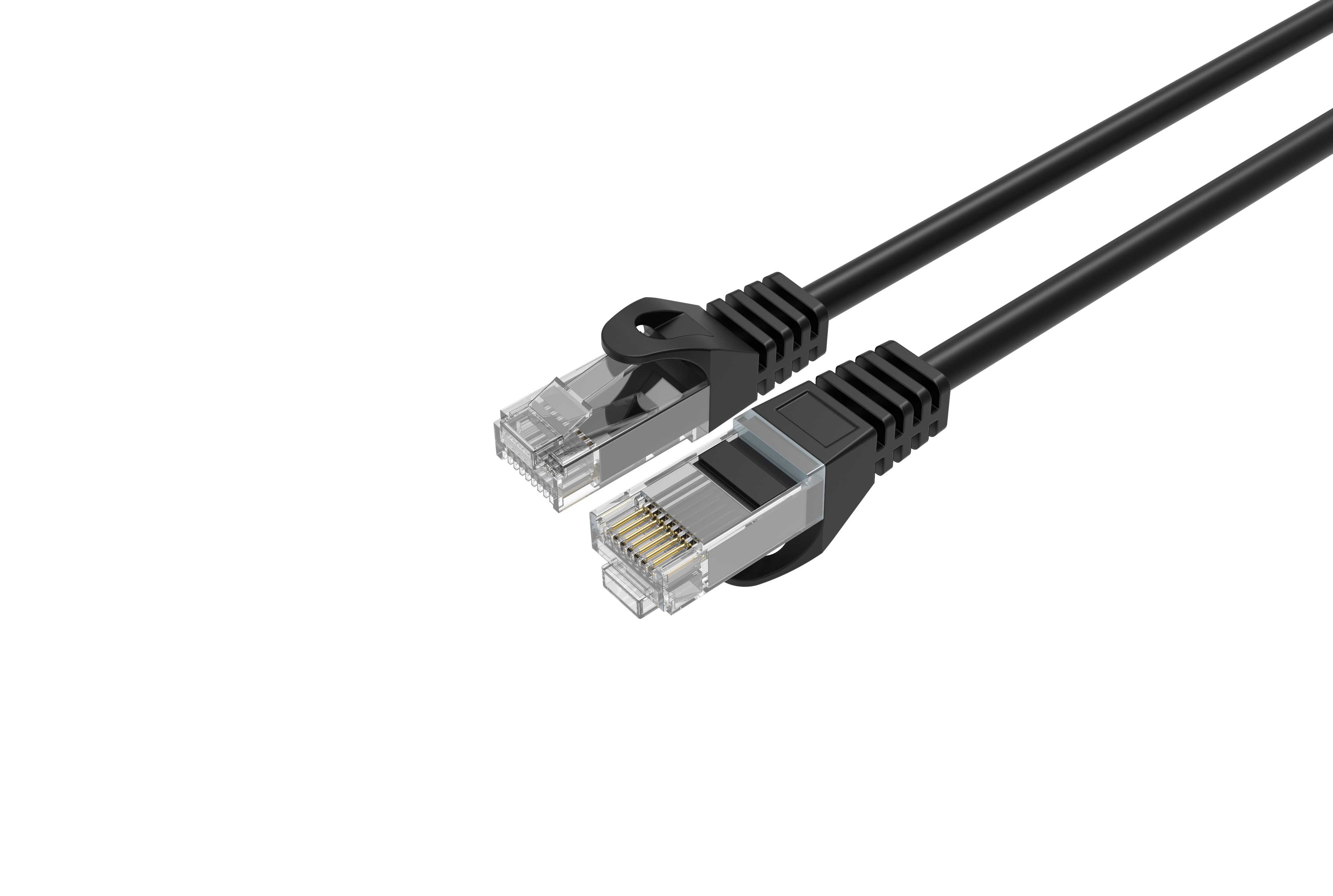 1Ft Cat6 Slim Patch Pure Bar Copper Cable Black