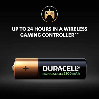 Duracell AA 2500mAh Rechargeable battery (Pack of 2) Duracell AA 2500mAh Rechargeable battery (Pack of 2)