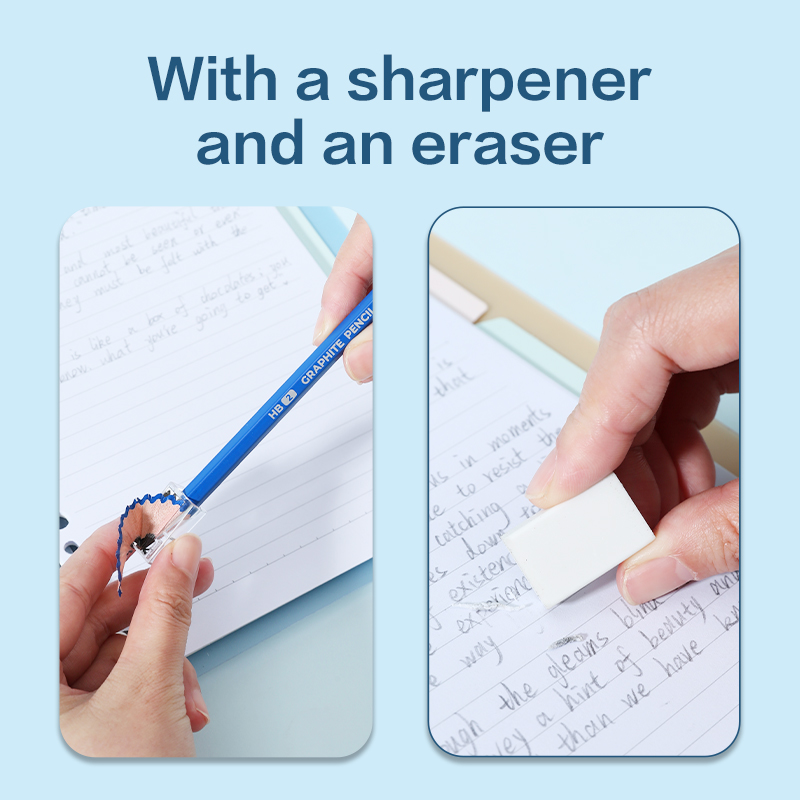 DELI UC001-HB GRAPHITE HB PENCILS 10PCS/PKT/SHARPENER/ERASER