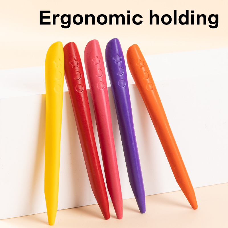 DELI C229-12 COLOR-WOW PLASTIC CRAYONS 12 COLORS ERGONOMIC