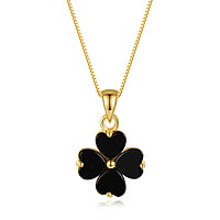 Obsidian Clover Necklace