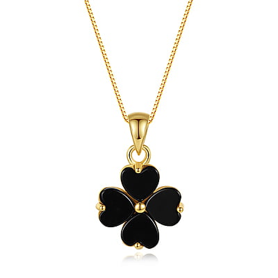 Obsidian Clover Necklace
