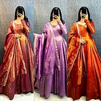 B1960: Beautiful Soft Dola Silk Lehenga Set