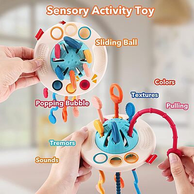 Amazkart Montessori-Inspired Travel Pull String Toy