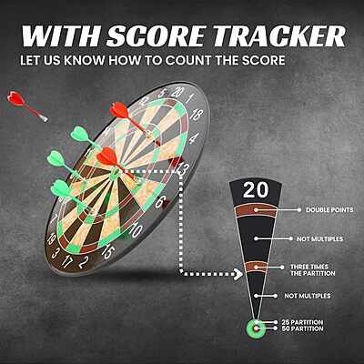 Amazkart Magnetic Dart Board Set - 13 Inch