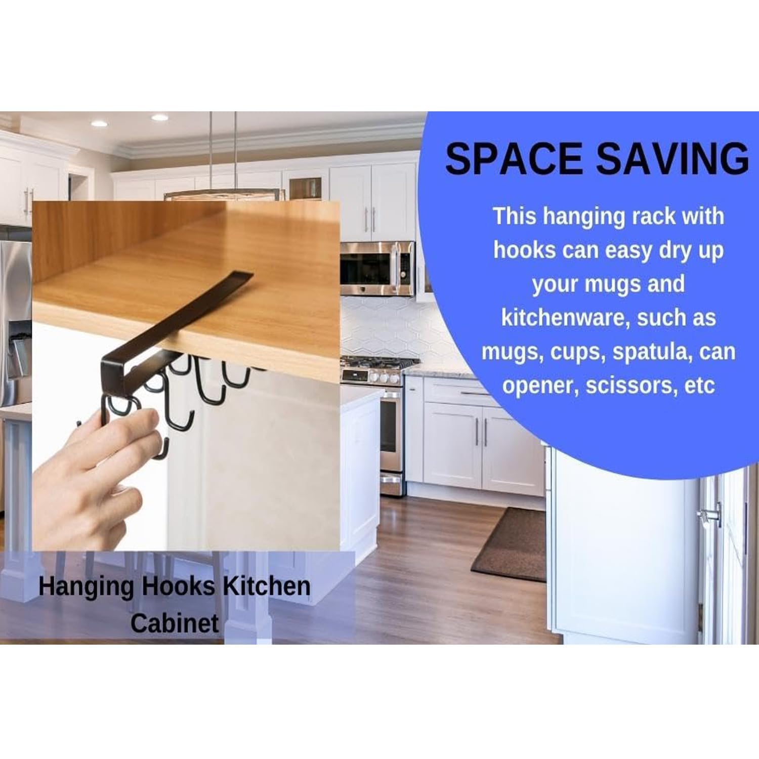 Amazkart 1 Pcs Double-Row 12 Hooks for Kitchen Storage Amazkart 1 Pcs Double-Row 12 Hooks for Kitchen Storage