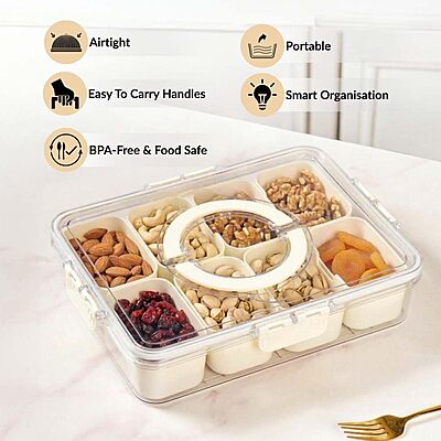 Amazkart Fridge Organiser Storage Box with Lid and Handle Amazkart Fridge Organiser Storage Box with Lid and Handle