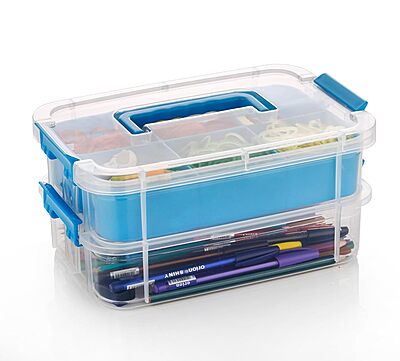 Amazkart 2 Layer Plastic Storage Containers with Lids