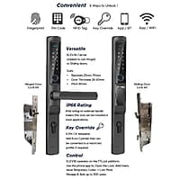 LOCKTON 'E-Series' (Euro Narrow Leverset) SMART DOOR LOCK (Hinged Door w/ KNOBS)