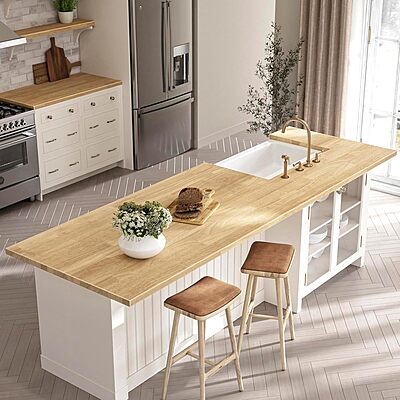 8ft Hevea Island Butcher Block