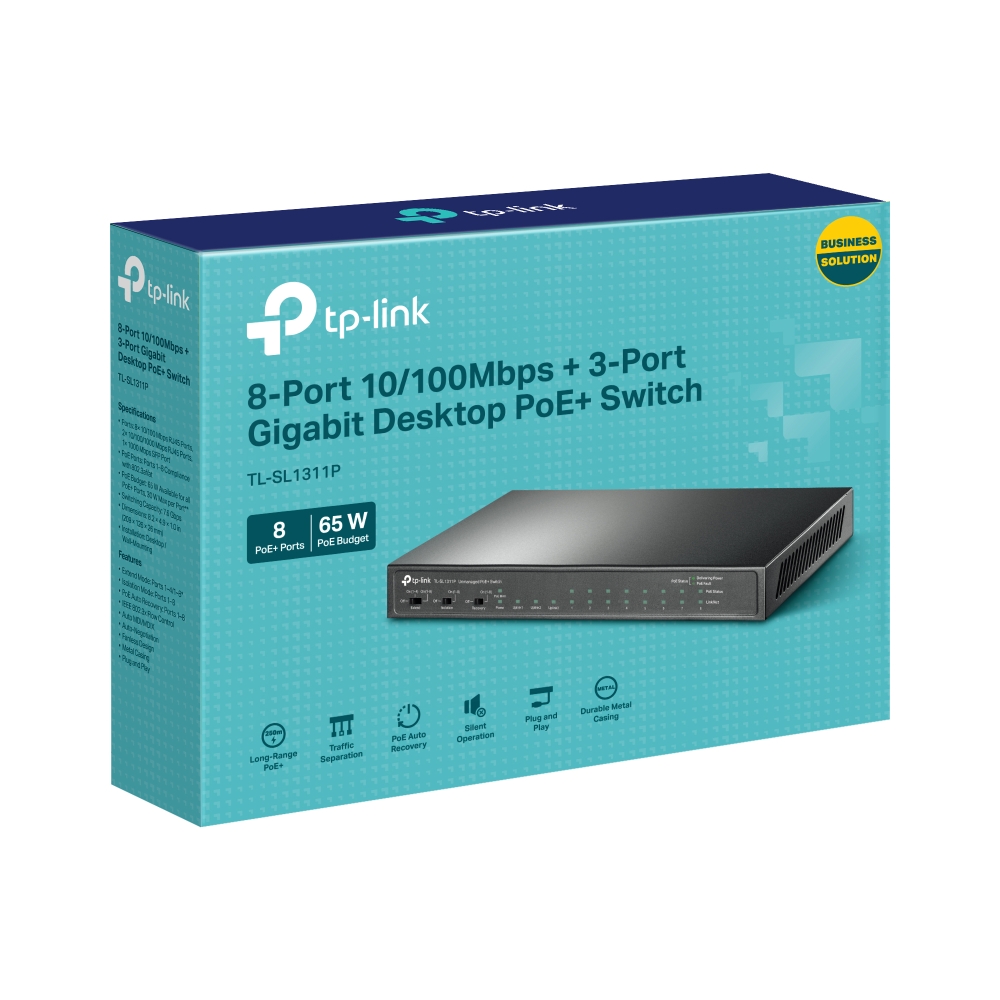 TP-Link 8-Port 10/100 Mbps Gigabit Desktop Switch + 3-Port 8-Port PoE+ Switch