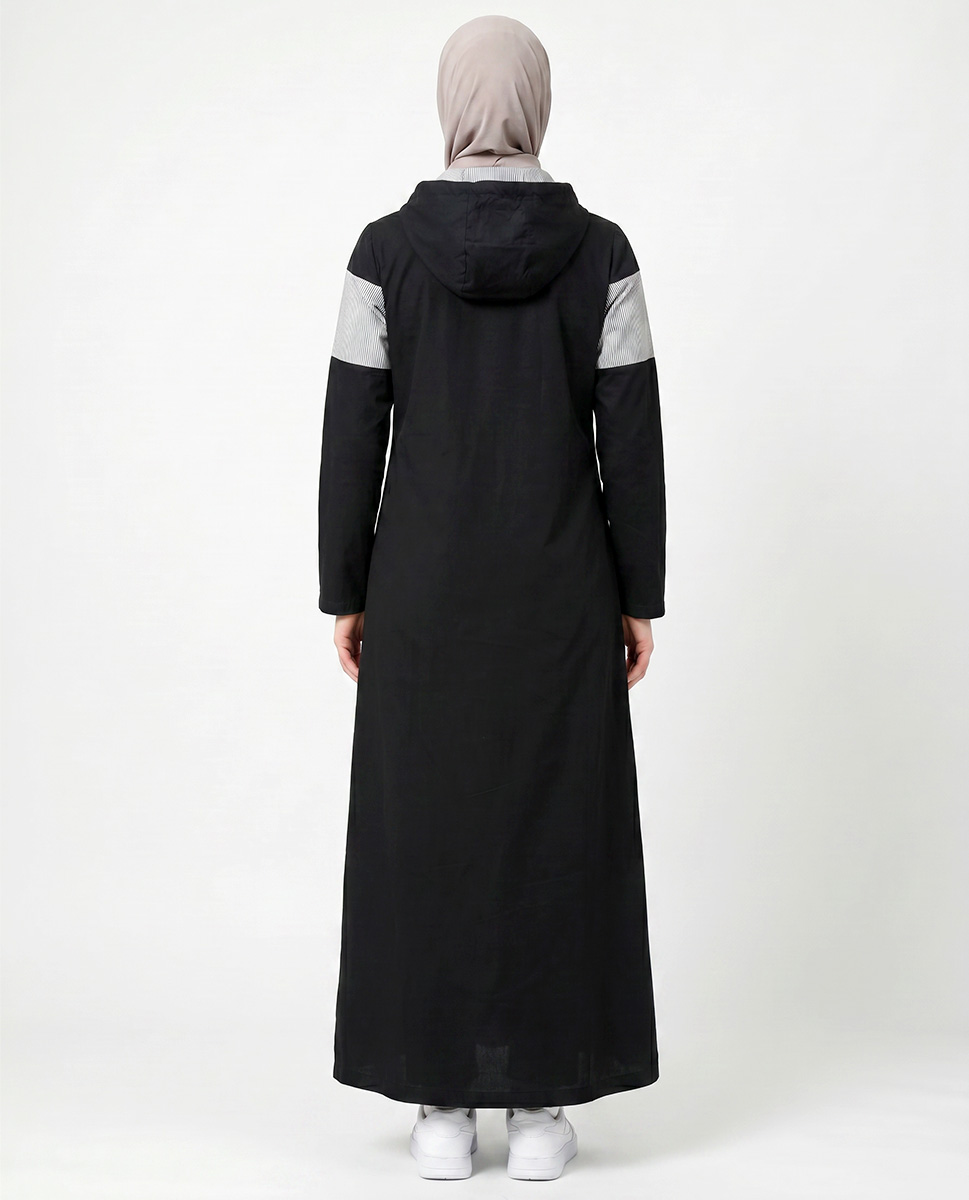 URBAN STRIPES DETACHABLE HOOD JILBAB