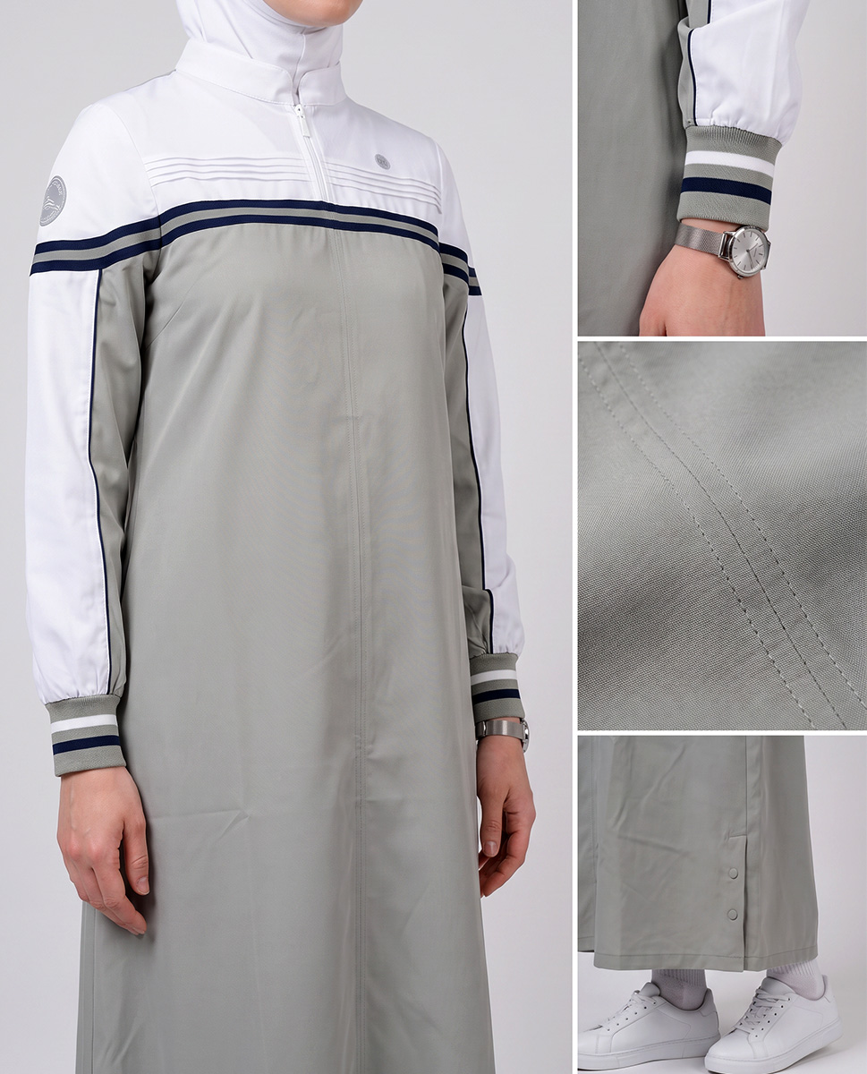 CLASSIC SAGE AND WHITE JILBAB