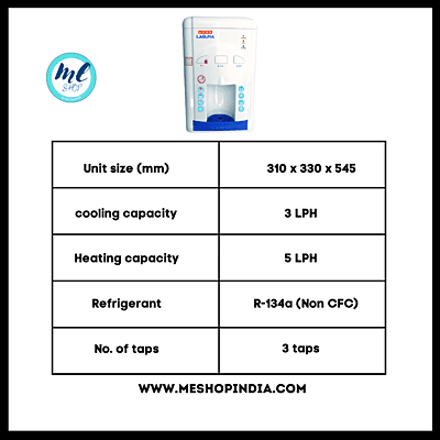 Specification of Usha Laguna Table Top Water Dispenser.