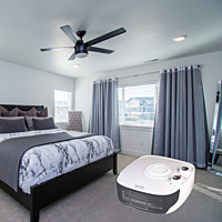 White Padmini Fan Heater 102 with two heat settings for personalized comfort. White Padmini Fan Heater 102 with two heat settings for personalized comfort.