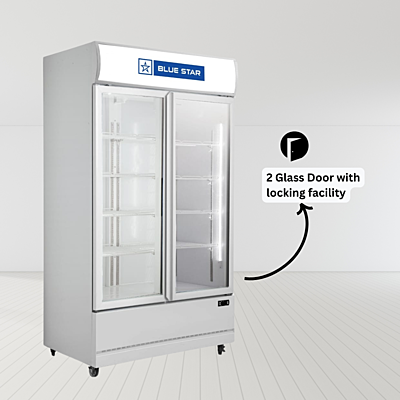 Self-Closing Doors: Self-closing doors of Blue Star VC800CD Visi Cooler for energy efficiency Self-Closing Doors: Self-closing doors of Blue Star VC800CD Visi Cooler for energy efficiency