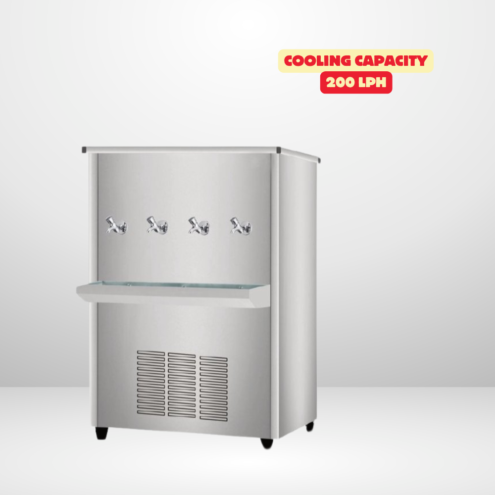 Freestanding water cooler with multiple taps, Nirvana.