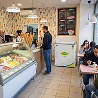 Top view of Western D150H164 convertible freezer with open lid.