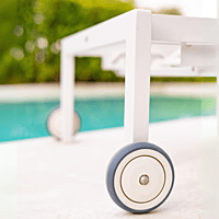 Olimpia Sunlounger | White Texturized | Ash Fabric | Stackable | OLT-SR/BLT-38/00 | Balliu