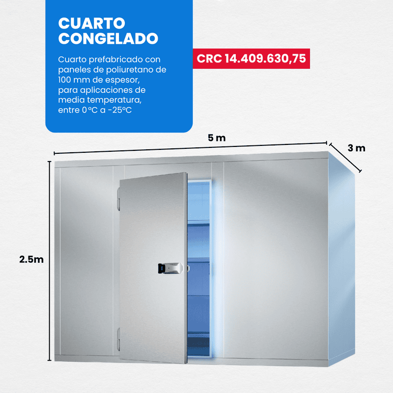 SUMINISTRO E INSTALACIÓN DE CUARTO CONGELADO 5m x 3m x 2.5m SUMINISTRO E INSTALACIÓN DE CUARTO CONGELADO 5m x 3m x 2.5m