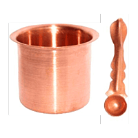Copper Standard Quality Panchapathra with Uddarini for Pooja/Hawan