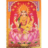 Goddess Lakshmi Photo with Gold Colour Wooden Frame
