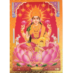 Goddess Lakshmi Photo with Gold Colour Wooden Frame