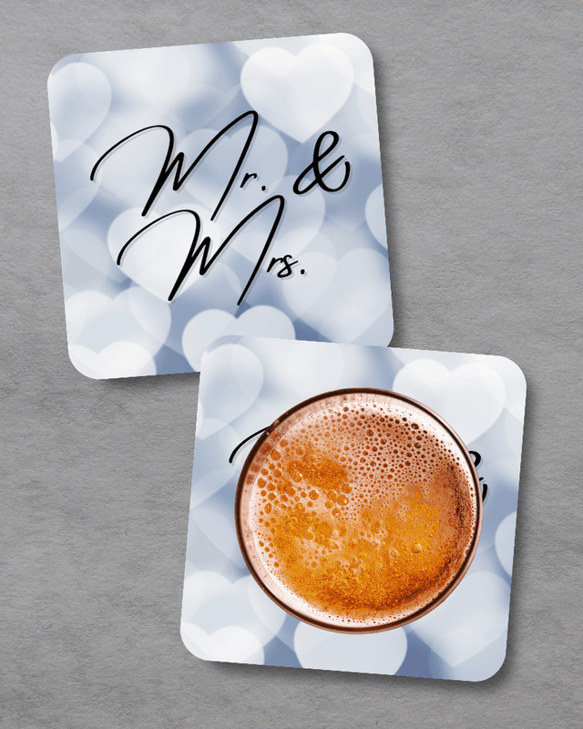 Newlywed Coasters, Set of 4
