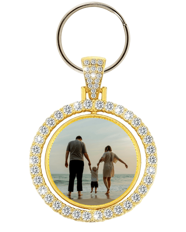 Custom Beveled Rhinestone Keychain