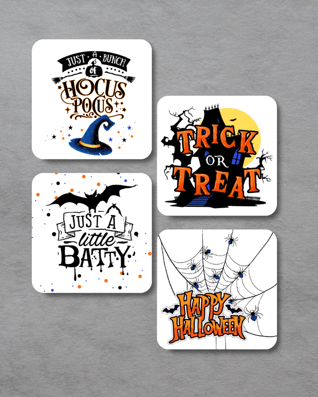 Halloween Beverage Coasters, Set of 4