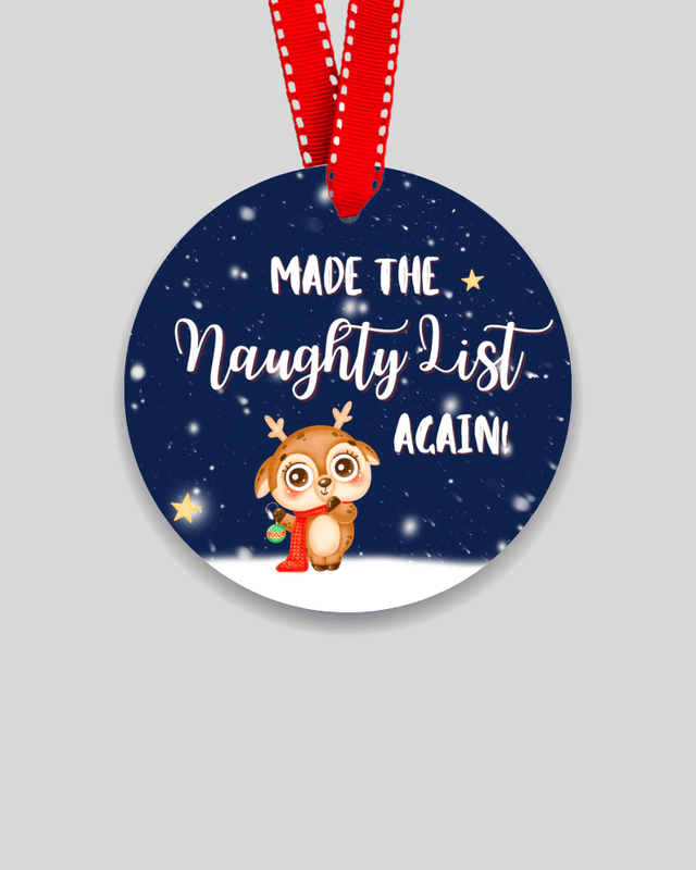 Naughty List Christmas Ornament