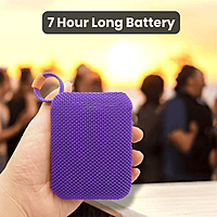 Portable Bluetooth Speaker - Waterproof Mini Wireless Speaker with Deep Bass, LED Buttons & Strap (Purple/Red)