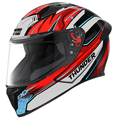 STUDDS THUNDER D8 MATT BLACK N2 RED M/V (L)