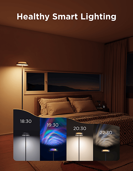 Govee Uplighter Floor Lamp - Tri-Zone RGBIC Smart LED with Matter Support