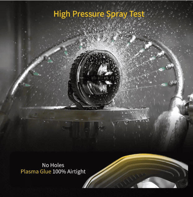 Tan 4x4 9" Anti Glare Round Driving Light, White and Amber DRL