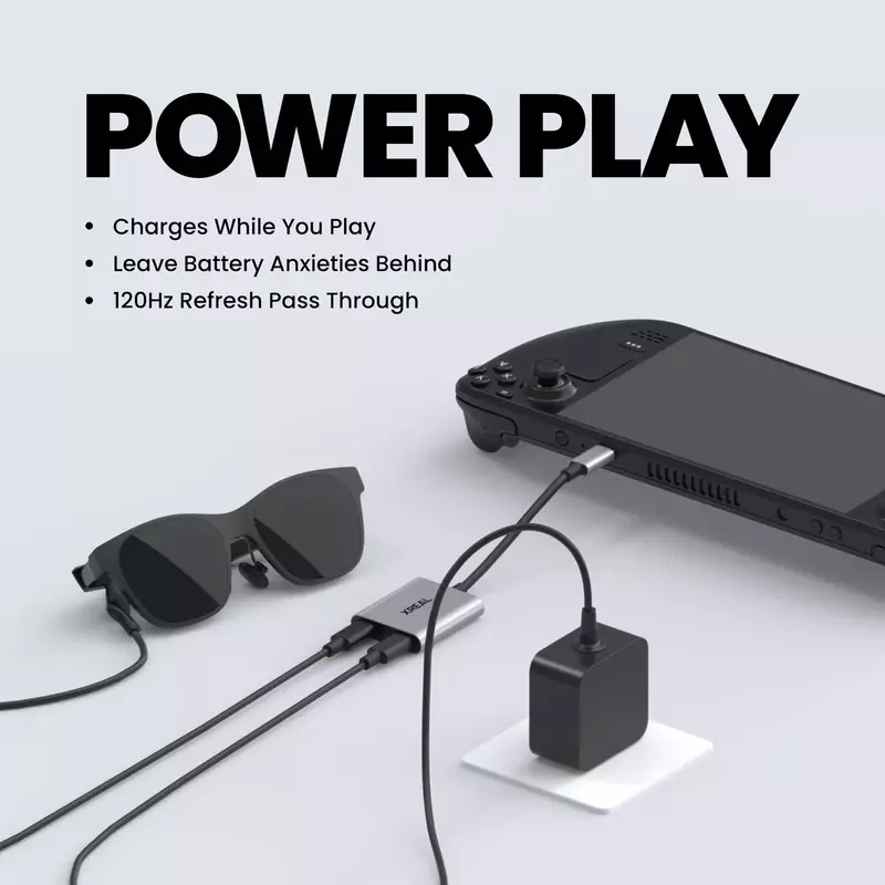 XREAL Hub – Dual USB-C Adapter for Xreal AR Glasses, 120Hz, Fast Charging