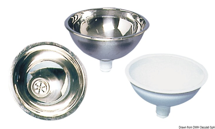 SS mirror polished hemispherical sink 350x150 mm