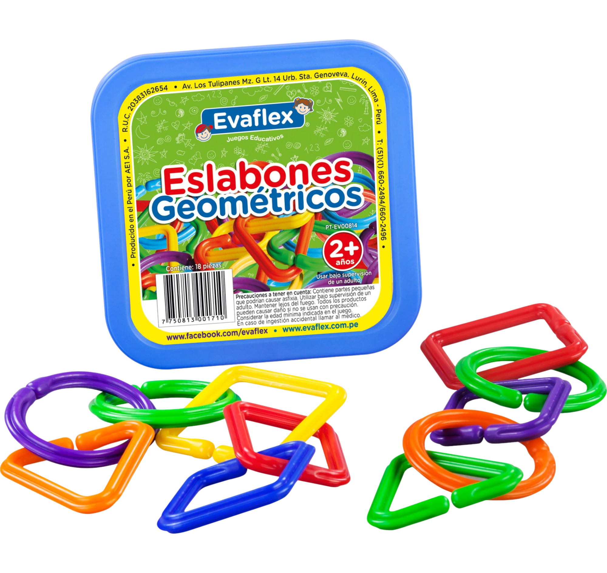 DIDACTICO ESLABONES TIPO ARGOLLAS EN FORMA GEOM EVAFLEX