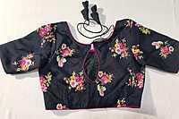 J526: Ready To Ship Beautiful Floral Printed Kadhi Chiffon Saree With Stitched Blouse